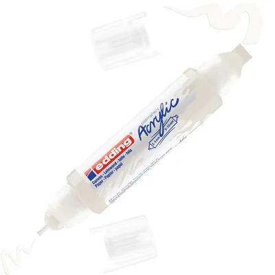 Produktbild von Edding 5400 Acryl 3D Double Liner, Weiß, Weiß, Fein / Extradick, 2 mm, 1 cm, Tinte auf Wasserbasis