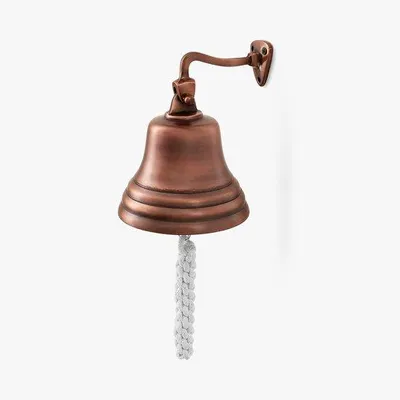 Imagen del producto de Reloj de pared náutico con esfera y detalles de cobre, de 127 cm de largo