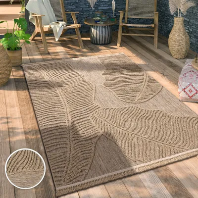 Immagine prodotto di Tappeto per esterni resistente alle intemperie e durevole, moderno look juta-sisal per terrazze e balconi, dimensioni 80x150 cm