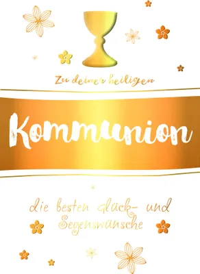 Produktbild von Kommunion - Naturkarton - Glückwunschkarte im Format 11,5 x 17