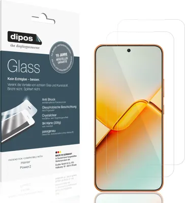 Produktbild von 2x Schutzfolie für Honor Power2 - Anti-Shock 9H Folie dipos Glass Kunststoffglas