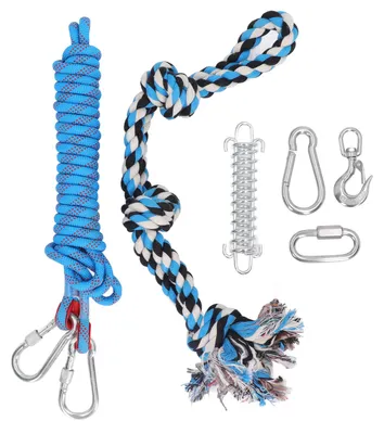 Image de Jouet pour chien Spring Pole, pivotant à 360 degrés, renforcement musculaire, corde interactive pour chiots, pour l'intérieur et l'extérieur
