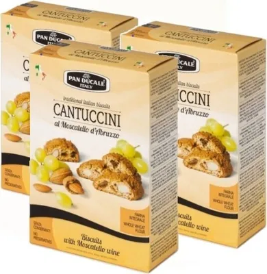 Produktbild von Pan Ducale - Cantuccini mit Moscatello d'Abruzzo - Traditionelle italienische Knusperkekse - 3 x 200 g