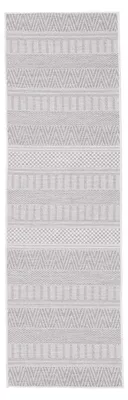 Produktbild von In- und Outdoor Teppich Boho Läufer Beige Flachgewebeteppich 75x240 cm | Moderner Teppich Wetterfest für Balkon, Terasse, Garten, Wohn- und Schlafzimmer