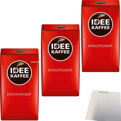 Produktbild von Idee Kaffee entcoffeiniert Filterkaffee 3er Pack (3x500g Packung) + usy Block