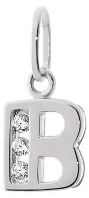 Produktbild von Buchstabe B Kleine Kettenanhänger 925 Sterlingsilber 8mm Alphabet Zirkonia 9174
