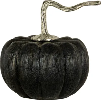 Produktbild von Schwarzer Kürbis aus Mango Holz im Vintage Look 15cm