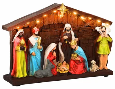 Obrázek produktu pro Vánoční betlém SALO 31 x 7,5 x 21,5 cm Pryskyřice Vícebarevný