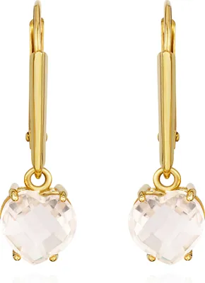 Produktbild von NKlaus Paar Ohrhänger Herz 333 Gelbgold 8 Karat 7x7mm Rosenquarz Damen Ohrringe 14552