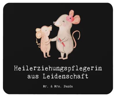 Produktbild von Mr. & Mrs. Panda Mousepad Heilerziehungspflegerin Leidenschaft - Schwarz - Geschenk, Heilerziehungspfleger, mousematte, Witzig, Spruch, Mouse Pad, Lustig, Mauspad, laptop