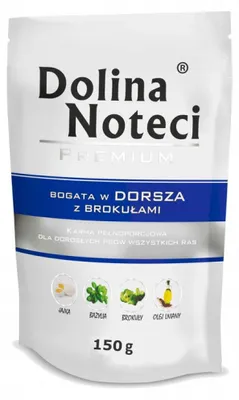 Zdjęcie produktu dla DOLINA NOTECI Premium bogata w dorsza z brokułami mokra karma dla psa 150g