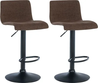 Produktbild von 2er Set Barhocker Branford Stoff braun