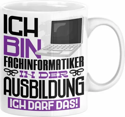 Produktbild von Fachinformatiker Ausbildung Tasse Geschenk Ich Bin Fachinformatiker In Der Ausbildung Ich Darf Das Geschenkidee Spruch (Weiß)