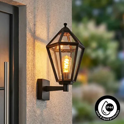 Produktbild von Mondavio Außenwandlampe aus Metall/Glas in Schwarz/Klar