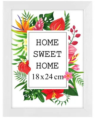 Produktbild von MG Design Weiß Bilderrahmen 18 x 24 cm - Aus echtem Holz mit Acrylglas, zum Aufhängen & Aufstellen, für Fotos, Poster & Puzzle