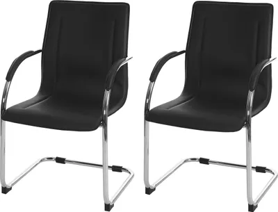 Produktbild von 2er-Set Konferenzstuhl Perm, Besucherstuhl Freischwinger schwarz