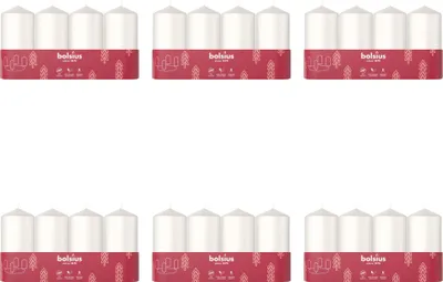 Productafbeelding van Bolsius - Stumpenkaars - 100/48 - 4 stuks per verpakking - Wolkenwit - Voordeelverpakking - 24 stuks - 6 verpakkingen