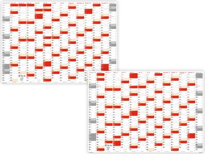 Produktbild von XXL Wandkalender DIN A0 2026 + 2027 (rot2) große Tageskästchen (Kalender werden gerollt versendet)