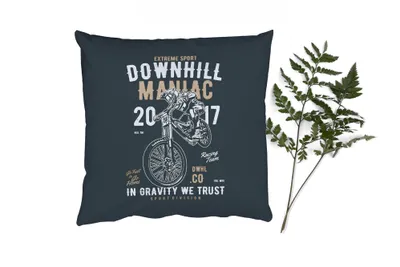 Produktbild von MuchoWow® Zierkissen Sofakissen Wohnzimmer Dekokissen 60x60 cm Mancave - Motorrad - Rennen - Retro - Sitzfläche - Foto Polster