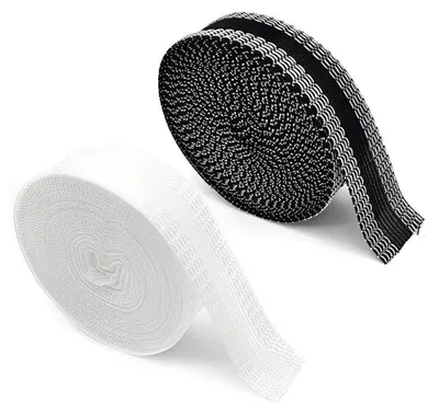 Saumband 2 Rollen 10 m aufbügelbar Nylon schwarz/weiß