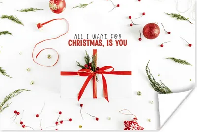 Produktbild von MuchoWow® Poster Winter - Rot - Zitat 90x60 cm - Schlafzimmer