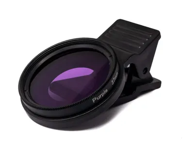 Produktbild von SYSTEM-S Farbfilter Lila 37 mm Linse Farbe mit Clip für Smartphones in Schwarz