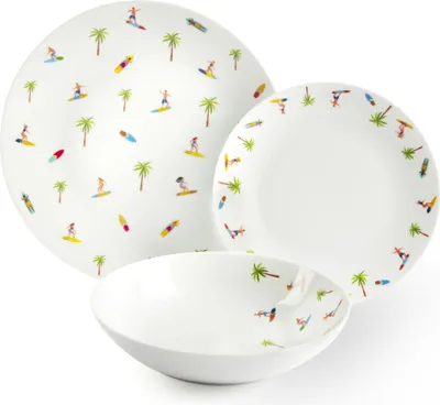 Image de Excelsa Set de vaisselle 18 pièces Honolulu Porcelaine Multicolore