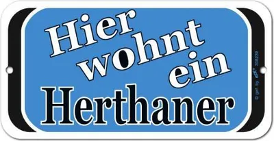 Produktbild von Türschild - Hier wohnt ein Herthaner - 308239 - Gr. ca. 14,5 x 7,5 cm - Kunststoffschild