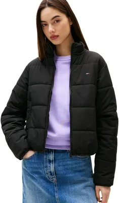 Image de Veste matelassée pour femmes Tommy Jeans, col montant, noire (Black), taille XXL