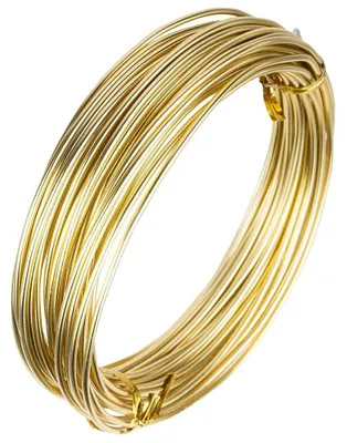 Imagen del producto de Alambre de aluminio para manualidades - Alambre para manualidades - Diámetro 2 mm - Longitud 10 metros - Color dorado claro