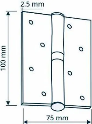 Imagen del producto de Puerta De Bisagra 100X75X2.5, Acabado Níquel Mate