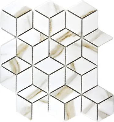 Produktbild von Mosaik Fliese Keramik weiß Diamant POV Calacatta Wandfliesen Badfliese MOS13-0112_f | 10 Mosaikmatten