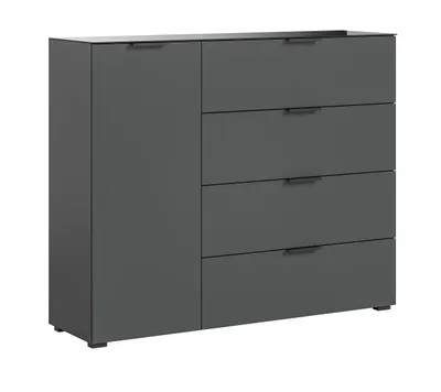 Produktbild von Kommode Sideboard Ray | mit Schubkästen & Glasabsetzung | anthrazit