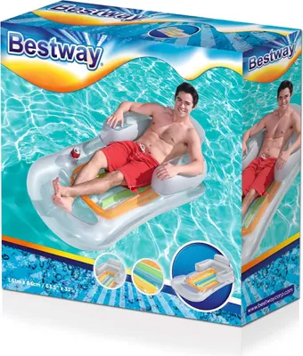 Produktbild von Bestway 43028 - Luftmatratze mit Rückenlehne Designer Fashion Lounge 161 x 84 cm - Transparent