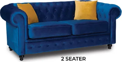 Produktbild von Blaue Wohnzimmer Couch Polster Möbel Zweisitzer Couchen Sofas Stoff Textil