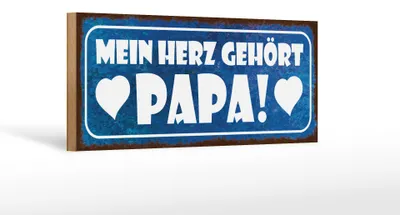 Produktbild von Holzschild Spruch 27x10cm mein Herz gehört Papa