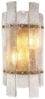 Produktbild von Casa Padrino Luxus Wandleuchte Antik Messing 19 x 10 x H. 40 cm - Wandlampe mit mundgeblasenem Glas
