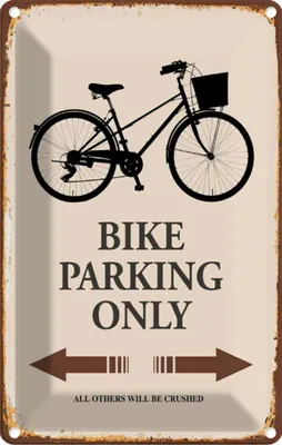 Produktbild von vianmo Blechschild 30x20 cm Bike parking only Fahrrad parken