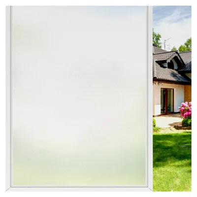 Produktbild von Blickdichte Fensterfolie, 44,5 * 200 cm Milchglasfolie Selbstklebend, Matte Elektrostatische Sichtschutzfolie, Wiederverwendbar, Geeignet für Büros, Badezimmer, Schlafzimmer