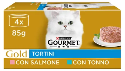 Obrázok produktu pre Purina Gourmet Gold, paštety pre mačky, krmivo v konzervách s lososom a tuniakom, 48 kusov