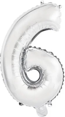Immagine prodotto di Numero in foil mini 6, argento