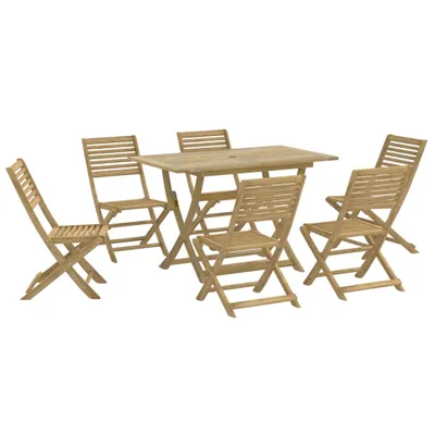 Imagen del producto de vidaXL Juego de mesa y sillas de jardín de 7 piezas, fabricado en madera de acacia maciza
