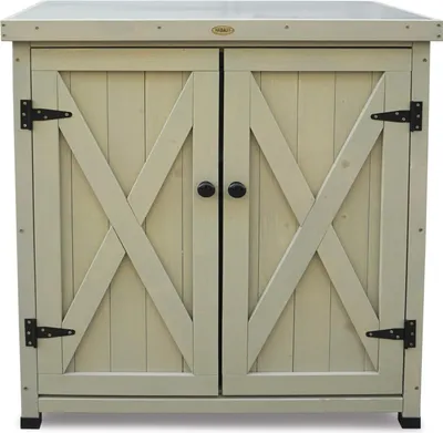 Produktbild von Gartenbox mit integriertem Pflanztisch, grau, 80 x 45 x 92 cm