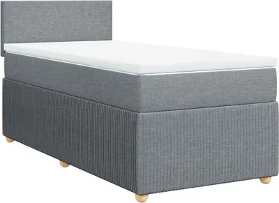 Produktbild von vidaXL Boxspringbett mit Matratze Hellgrau 90x200 cm Stoff