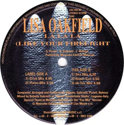 Immagine prodotto di La La La (Like Your Firelight)