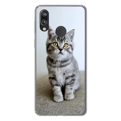 Produktbild von MuchoWow® Handyhülle Schutzhülle Hülle für Huawei P20 Lite (2020) Kätzchen - Augen - Gelb - Mädchen - Kinder - Jungen - Kinder Silikon Softcase Handy Hülle - Kartenhalter