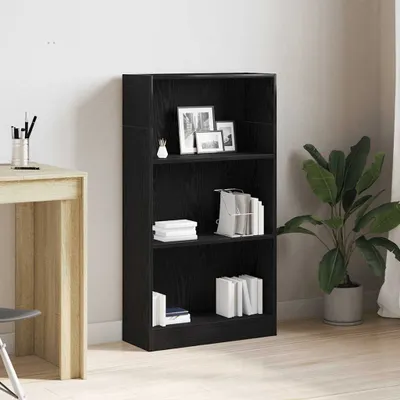 Image de Maison Exclusive - Bibliothèque aspect chêne noir 60x24x109 cm Matériau dérivé du bois