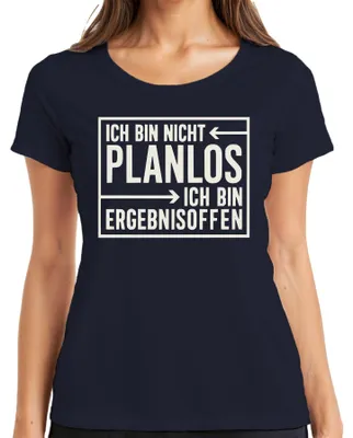 Produktbild von Ich bin nicht planlos Ergebnisoffen lustiger Spruch Geschenk Damen T-Shirt, Navy, XL