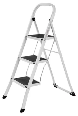 Imagen del producto de Escalera plegable para uso doméstico – escalón de metal – acero resistente – capacidad de 150 kg – dimensiones: 46,5 x 117 x 4,5 cm