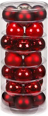 Produktbild von Weihnachtskugeln Ruby Red | Ø 6 cm | 20 Stück | Glas | Glänzend & matt